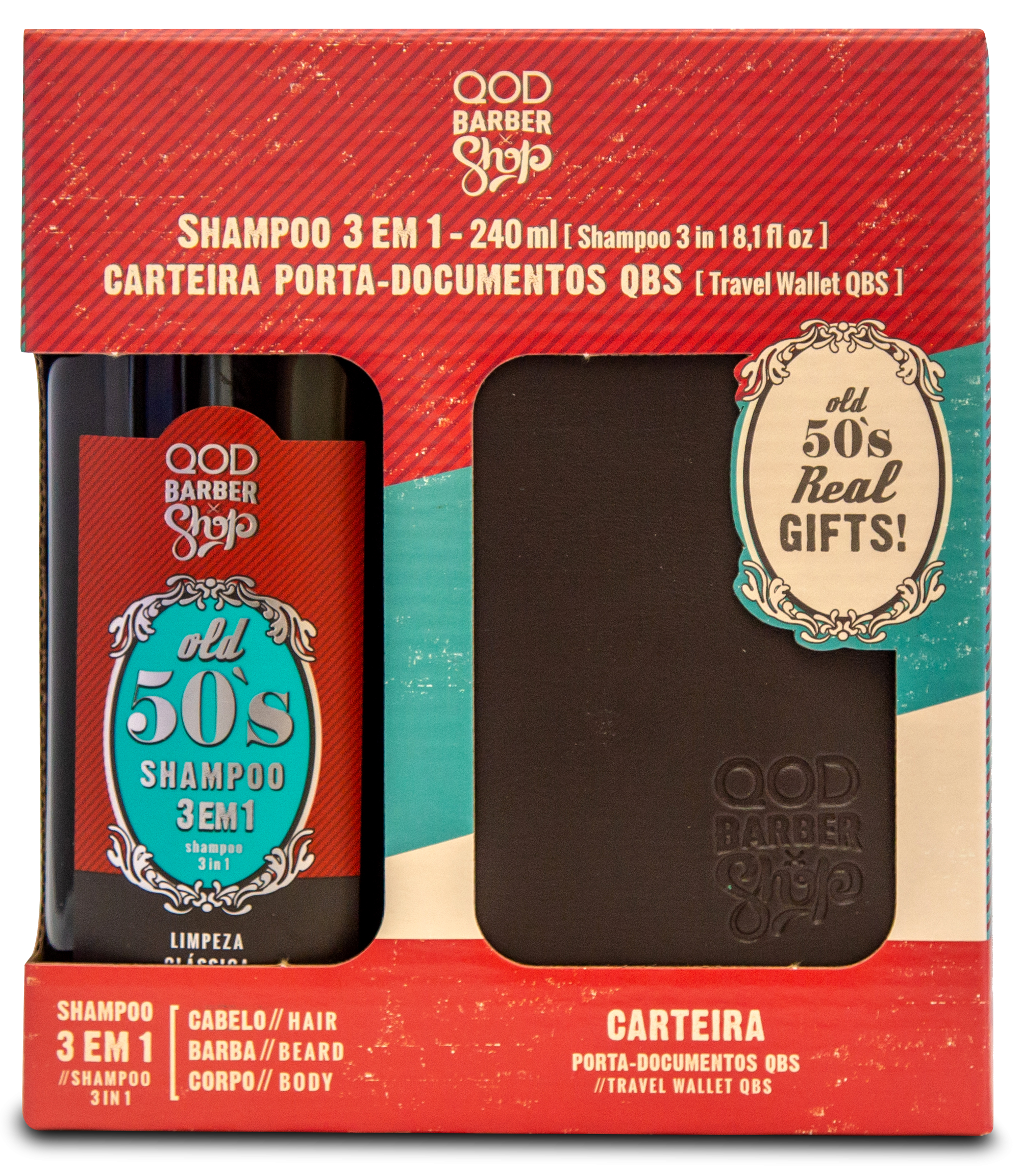 Kit Old 50's Shampoo 3 in 1 + Wallet - QOD Barber Shop