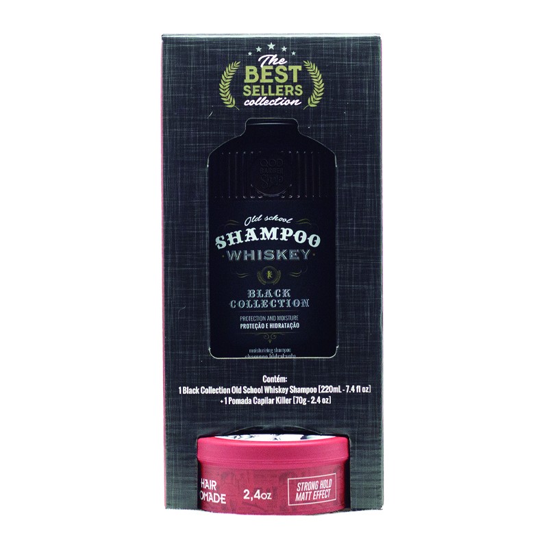Kit Old School Whiskey Shampoo 220ml + Killer Hair Pomade 70g 2