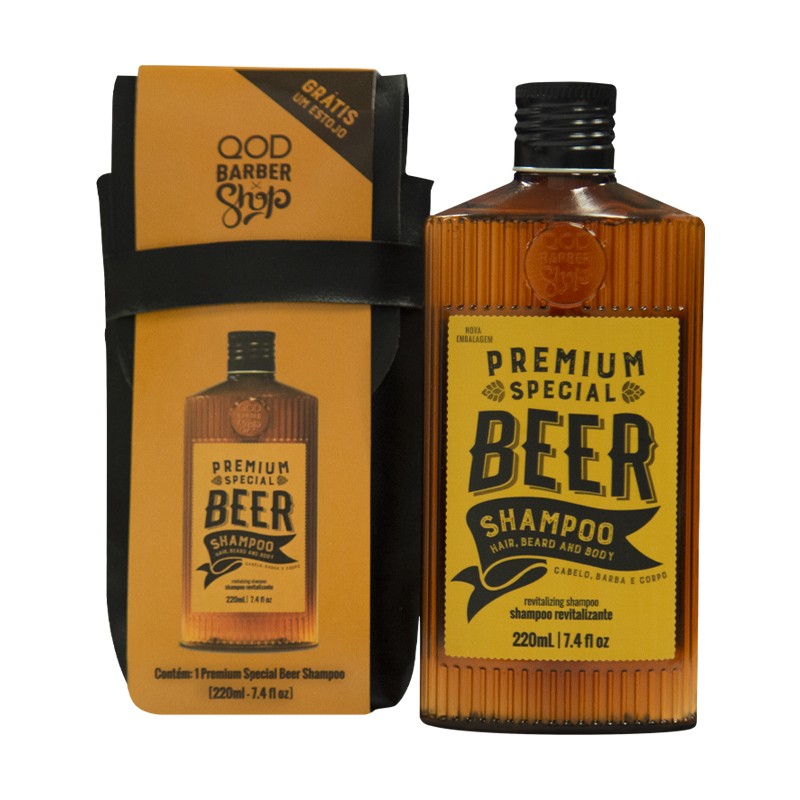 Kit Special Premium Beer Shampoo 220ml + Free Case - QOD Barber Shop 2