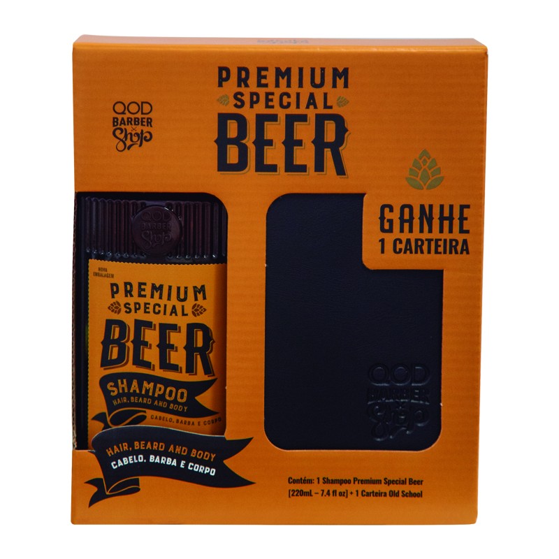 Kit Special Premium Beer Shampoo 220ml + Wallet - QOD Barber Shop 1