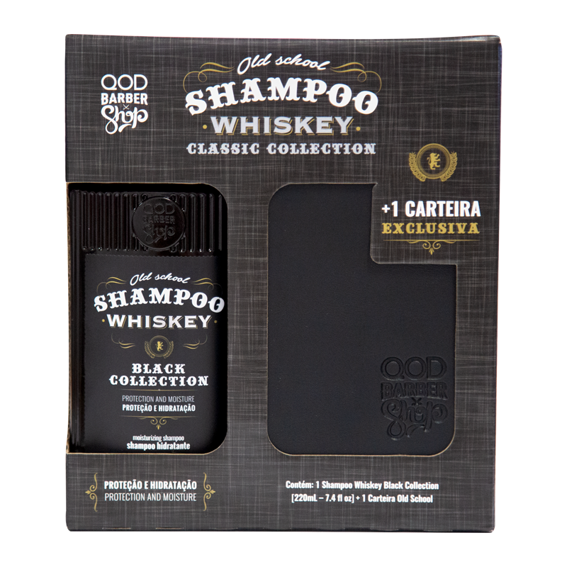 Kit Old School Whiskey Shampoo 220ml + Wallet - QOD Barber Shop 1